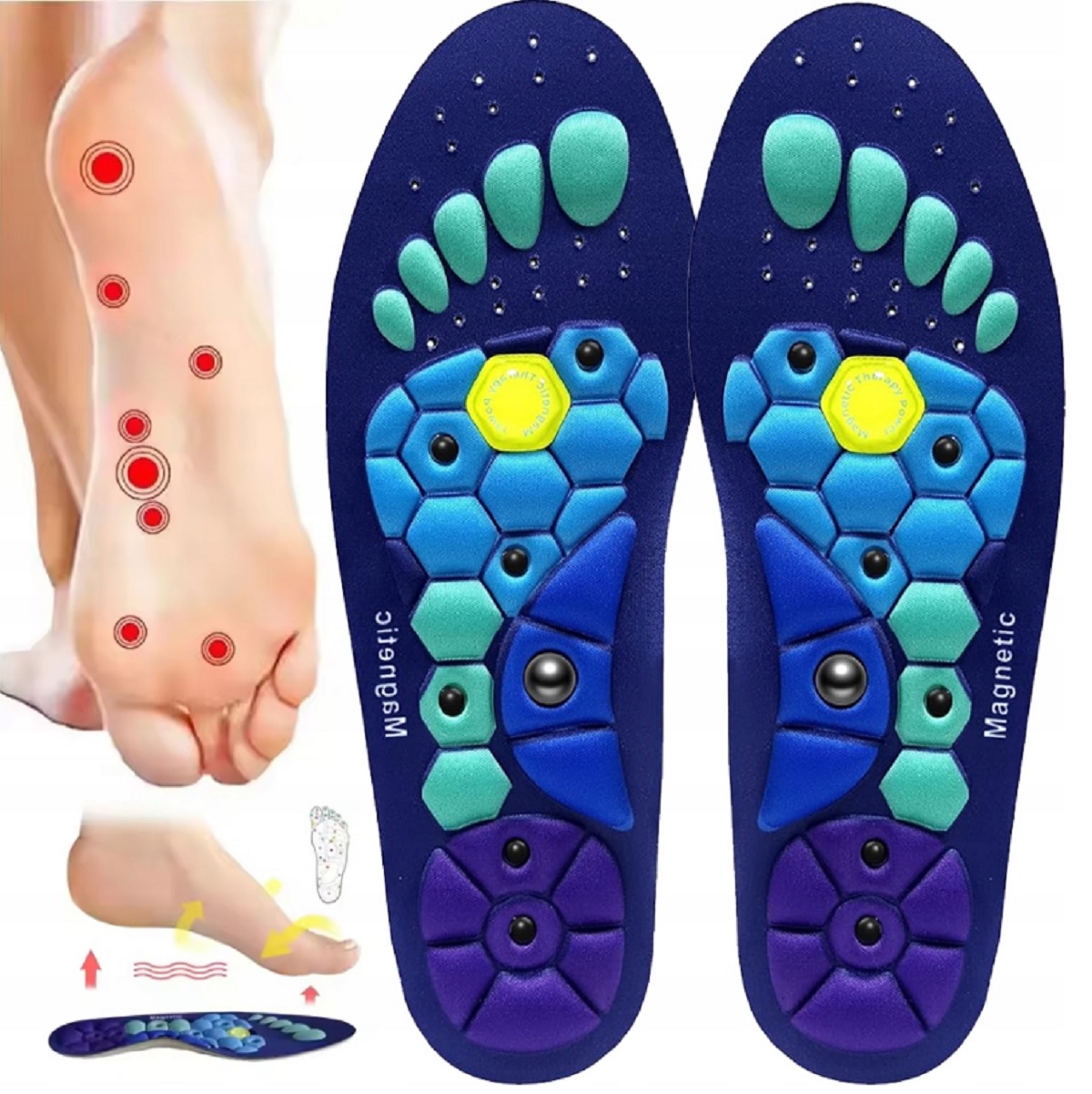 Unikátne magnetické masážne vložky do topánok